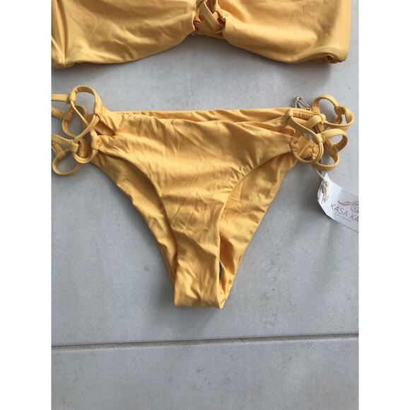 Kasa Kai Harley Swim Strappy Wrap Bikini Top Bottom Set Swimwear - Picture 3 of 12